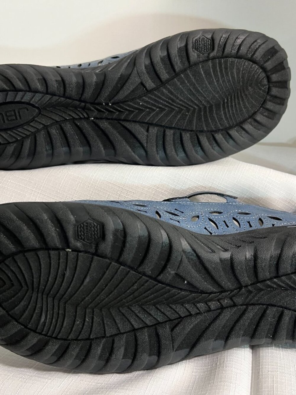 JBU Jambu Bellerose Encore Blue Laser Cut Mary Jane Comfort Flats Shoes 10M - Picture 7 of 12